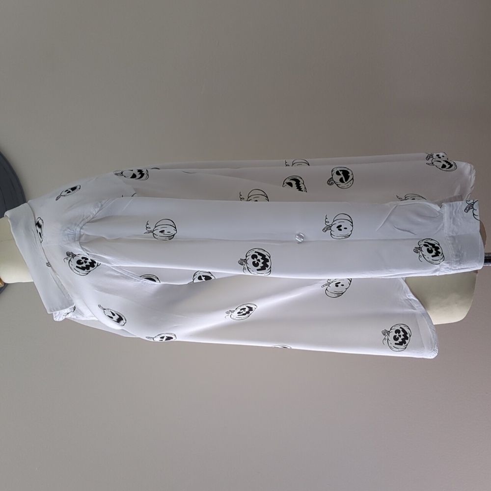 Pumpkin Button Down Blouse - Picture 2 of 13